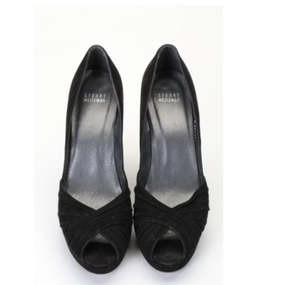 Stuart Weitzman Suede Peep Toe Heels - Size‎ 9.5 - Picture 5 of 8